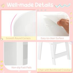 Costway 2-in-1 Dressing Table & Chair Set Vanity Table Desk w/ Removable Mirrors in White - thumbnail 4