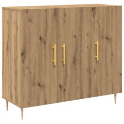 Berkfield Home Sideboard Artisan Oak 90x34x80 cm Engineered Wood in Brown - Size: 90 x 34 x 80 cm - thumbnail 2
