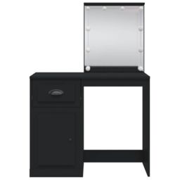Berkfield Home Dressing Table with LED Lights Black 90x42x132.5 cm - thumbnail 5