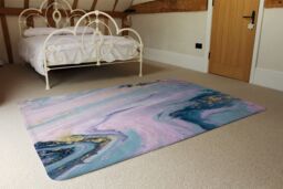 Benjamin Tate Design Blue & Pink Marble Rug in Natural - Size: Large - thumbnail 3