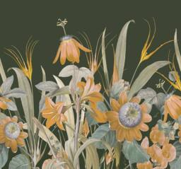 Superfresco Easy Flora Green Ochre Print To Order 3m x 2.8m Mural - thumbnail 2