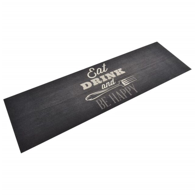 Berkfield Home Kitchen Rug Washable Kitchen Black 60x180 cm Velvet - image 1