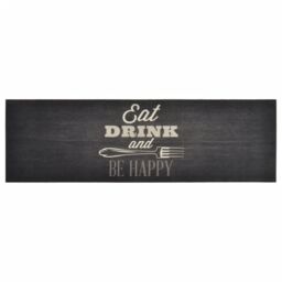 Berkfield Home Kitchen Rug Washable Kitchen Black 60x180 cm Velvet - thumbnail 2