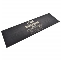 Berkfield Home Kitchen Rug Washable Kitchen Black 60x180 cm Velvet