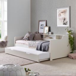 Bedmaster Tyler Guest Bed & Trundle With Orthopaedic Mattresses in White - Size: Single - thumbnail 1