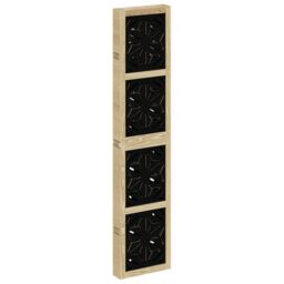 Berkfield Home Room Divider 6 Panels Brown & Black Solid Wood Paulownia - thumbnail 5