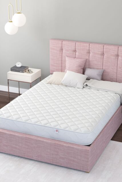 Aspire UK Made Coil & Memory Foam Mattress in White - Size: Small Double - image 1