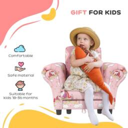 STILVORA Kids Armchair & Stool Set with Unicorn Design Pink - thumbnail 9