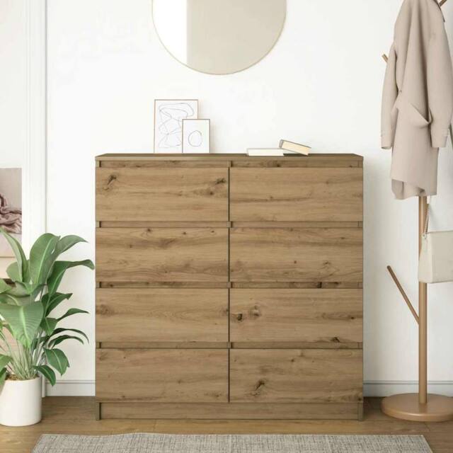 Berkfield Home Sideboard Artisan Oak 100x35x99 cm Engineered Wood in Brown - Size: 100 x 35 x 99 cm - image 1