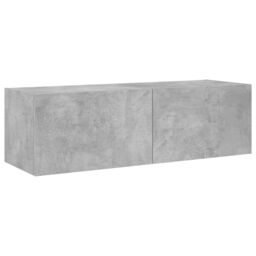 Berkfield Home TV Wall Cabinet with LED Lights Concrete Grey 100x35x31 cm - Size: 100 x 35 x 31 cm - thumbnail 3