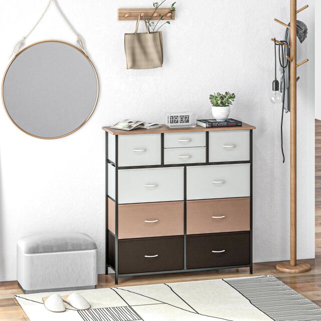 HOMCOM Bedroom Chest of Drawers Fabric Dresser w/ Foldable Drawers - image 1
