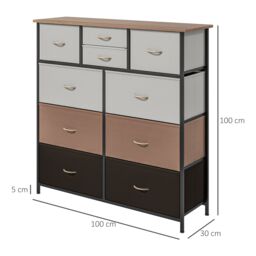 HOMCOM Bedroom Chest of Drawers Fabric Dresser w/ Foldable Drawers - thumbnail 3