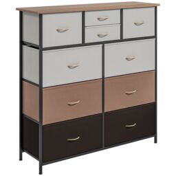 HOMCOM Bedroom Chest of Drawers Fabric Dresser w/ Foldable Drawers - thumbnail 2