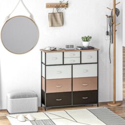 HOMCOM Bedroom Chest of Drawers Fabric Dresser w/ Foldable Drawers - thumbnail 1