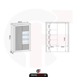 Creative Furniture Arcadia Display Cabinet 140cm - Black with Gloss Doors & LED Lights - thumbnail 4