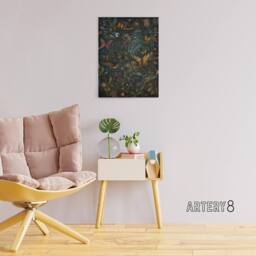 "Artery8 William Morris Style Plants Birds Butterflies Canvas Wall Art Print - Size: W18"" x H24""" - thumbnail 3