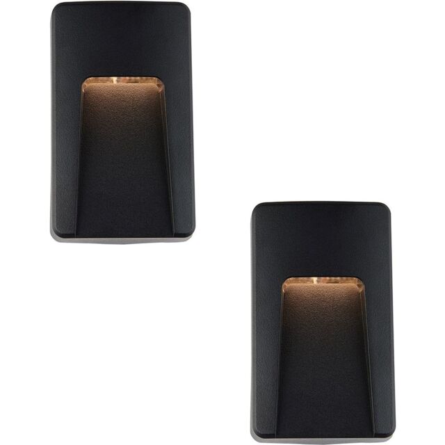 Loops 2 PACK Vertical Outdoor Pathway Guide Light - Indirect CCT LED - Black ABS - image 1