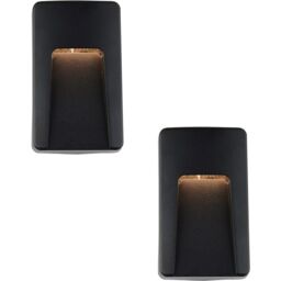 Loops 2 PACK Vertical Outdoor Pathway Guide Light - Indirect CCT LED - Black ABS