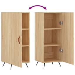 Berkfield Home Sideboard Sonoma Oak 34.5x34x90 cm Engineered Wood in Light Oak - thumbnail 9