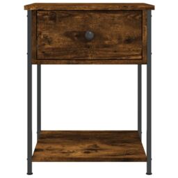Berkfield Home Bedside Table Smoked Oak 44x45x58 cm Engineered Wood in Brown - Size: 44 x 45 x 58 cm - thumbnail 6