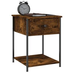 Berkfield Home Bedside Table Smoked Oak 44x45x58 cm Engineered Wood in Brown - Size: 44 x 45 x 58 cm - thumbnail 3