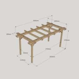 Rutland County Garden Furniture Ltd Double Garden Pergola - Wood - L180 x W360 x H270 cm - Light Green - thumbnail 5