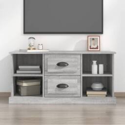 Berkfield Home TV Cabinet Grey Sonoma 99.5x35.5x48 cm Engineered Wood - thumbnail 2