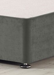 Somnior Platinum Sprung Memory Foam 2 Drawer Divan Bed with Upholstered Headboard Plush Velvet in Charcoal - Size: Single - thumbnail 4