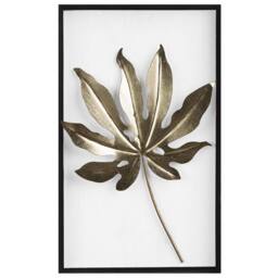 Wyld and Coco Gold Leaf Metal Wall Art - Vertical Botanical Decor in White - thumbnail 2