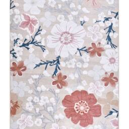 Wyld and Coco Multicolour Floral Area Rug Low Pile Polyester Anti Slip Ready - Size: 140 cm x 200 cm - thumbnail 2