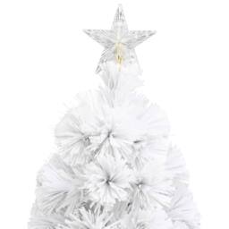 Berkfield Home Beautiful Artificial Pre-lit Christmas Tree White 64 cm Fibre Optic - thumbnail 7