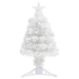 Berkfield Home Beautiful Artificial Pre-lit Christmas Tree White 64 cm Fibre Optic - thumbnail 3