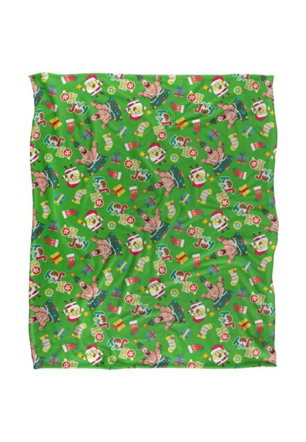 Spongebob Christmas Pattern Silky Touch Super Soft Throw Blanket 152 X 127 cm in White - image 1