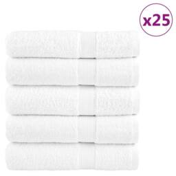 Berkfield Home Premium Shower Towels SOLUND 25pcs White 70x140cm 600gsm - thumbnail 2