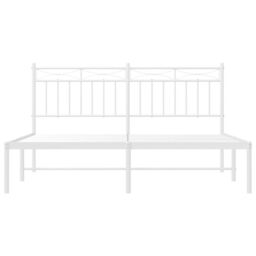 Berkfield Home Metal Bed Frame with Headboard White 150x200 cm King Size - thumbnail 5