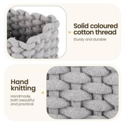 Kelvenix Grey Woven Cotton Rope Storage Basket - thumbnail 4