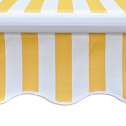Berkfield Home Folding Awning Manual Operated 300 cm Yellow/White in Yellow - thumbnail 4