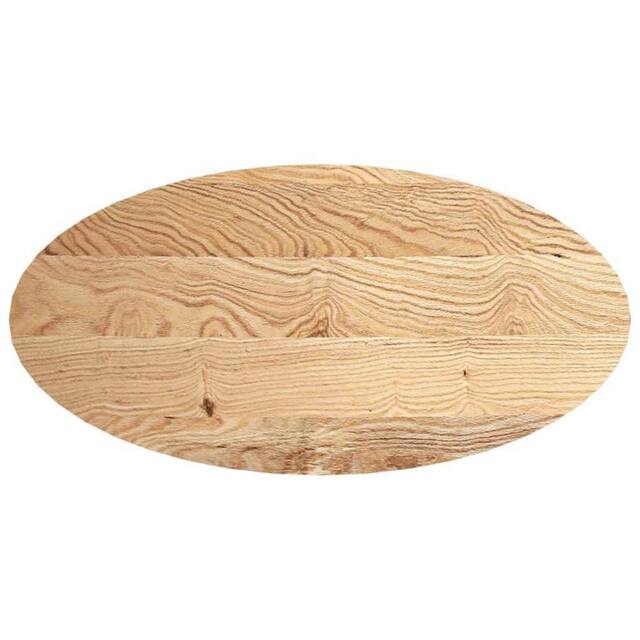 Berkfield Home Table Top 120x60x2 cm Solid Wood Oak Oval in Brown - Size: 120 x 60 x 2 cm - image 1