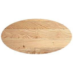 Berkfield Home Table Top 120x60x2 cm Solid Wood Oak Oval in Brown - Size: 120 x 60 x 2 cm - thumbnail 1