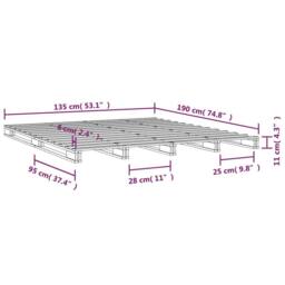 Berkfield Home Pallet Bed White 135x190 cm Double Wood Pine - thumbnail 8