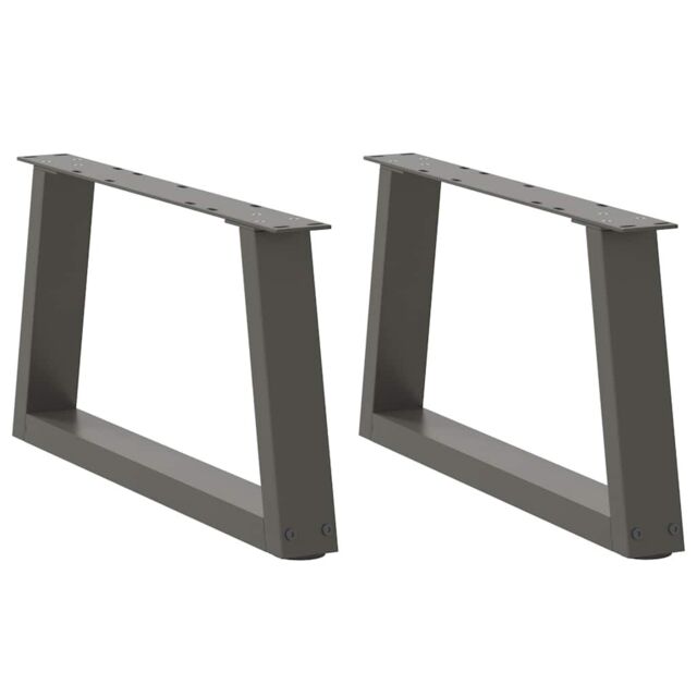 Berkfield Home Dining Table Legs V-Shape 2 pcs Anthracite 50x(30-31.3) cm Steel in Black - image 1