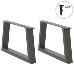 Berkfield Home Dining Table Legs V-Shape 2 pcs Anthracite 50x(30-31.3) cm Steel in Black - thumbnail 3