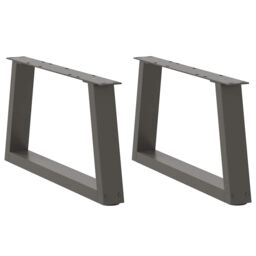 Berkfield Home Dining Table Legs V-Shape 2 pcs Anthracite 50x(30-31.3) cm Steel in Black - thumbnail 1