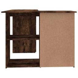 Berkfield Home Elegant Corner Desk Smoked Oak 145x100x76 cm Engineered Wood in Brown - Size: 145 x 100 x 76 cm - thumbnail 7
