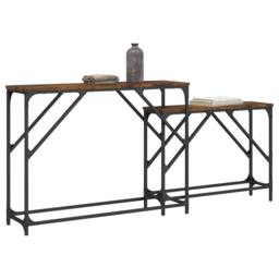 Berkfield Home Nesting Console Tables 2 pcs Smoked Oak Engineered Wood in Brown - thumbnail 3