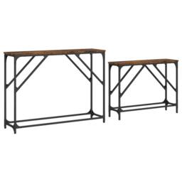 Berkfield Home Nesting Console Tables 2 pcs Smoked Oak Engineered Wood in Brown - thumbnail 5