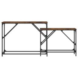 Berkfield Home Nesting Console Tables 2 pcs Smoked Oak Engineered Wood in Brown - thumbnail 4