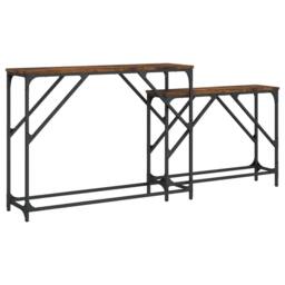 Berkfield Home Nesting Console Tables 2 pcs Smoked Oak Engineered Wood in Brown - thumbnail 2