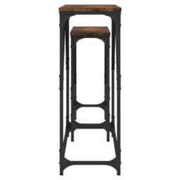 Berkfield Home Nesting Console Tables 2 pcs Smoked Oak Engineered Wood in Brown - thumbnail 6