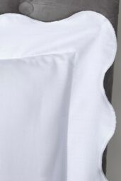 Appletree 'Scallop Edge' 100% Cotton Duvet Cover Set in White - Size: Double - thumbnail 2